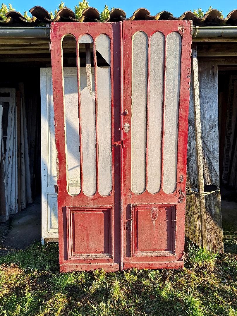 Double Glass Door Bordeaux Pair Of Loft Doors Workshop Orangery Deco Facade Store