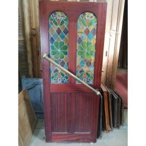 Pub Tavern Bistro Door With Stained Glass
