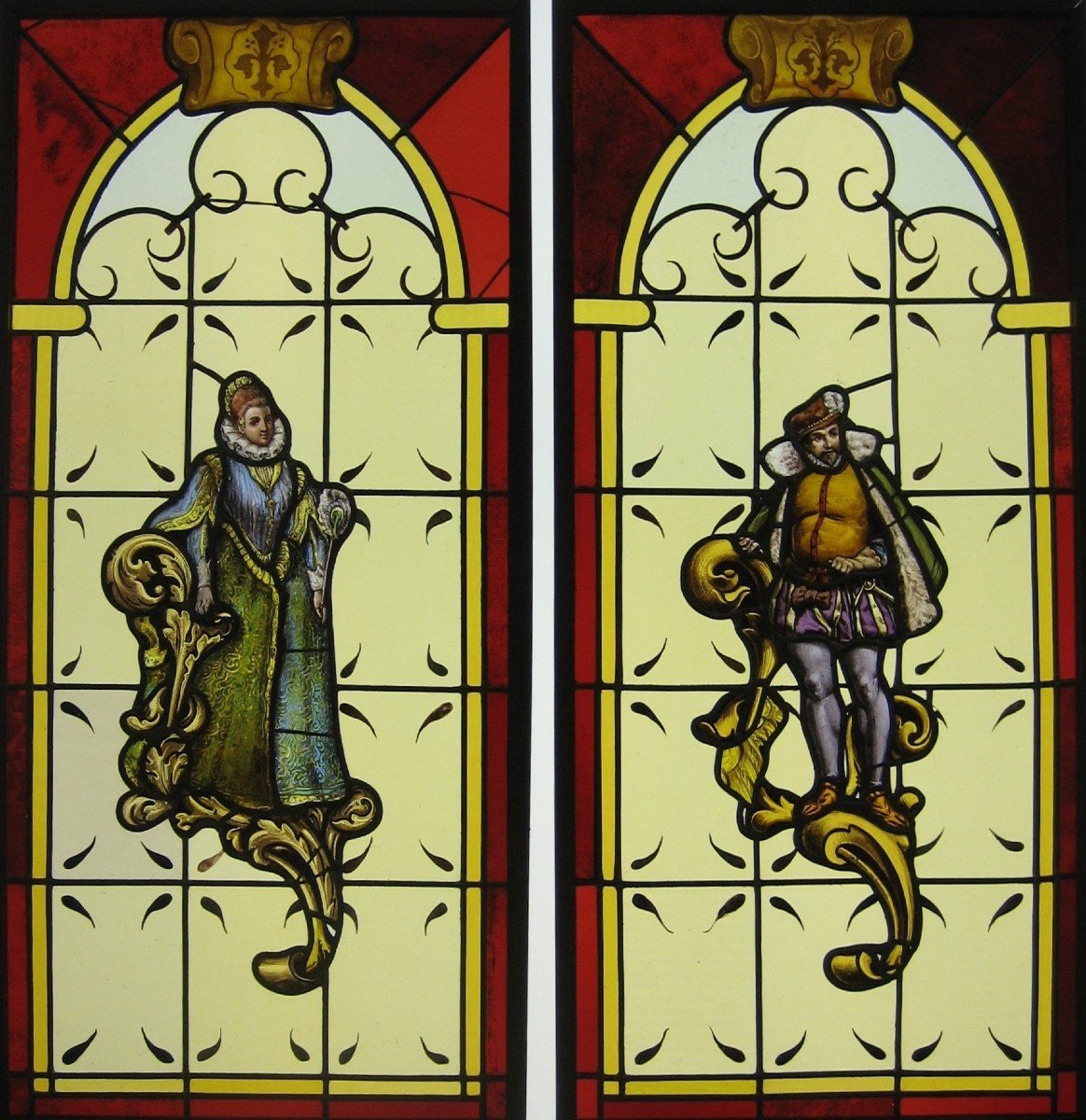 Stained Glass Window - Stained Glass Windows - Renaissance Style Characters