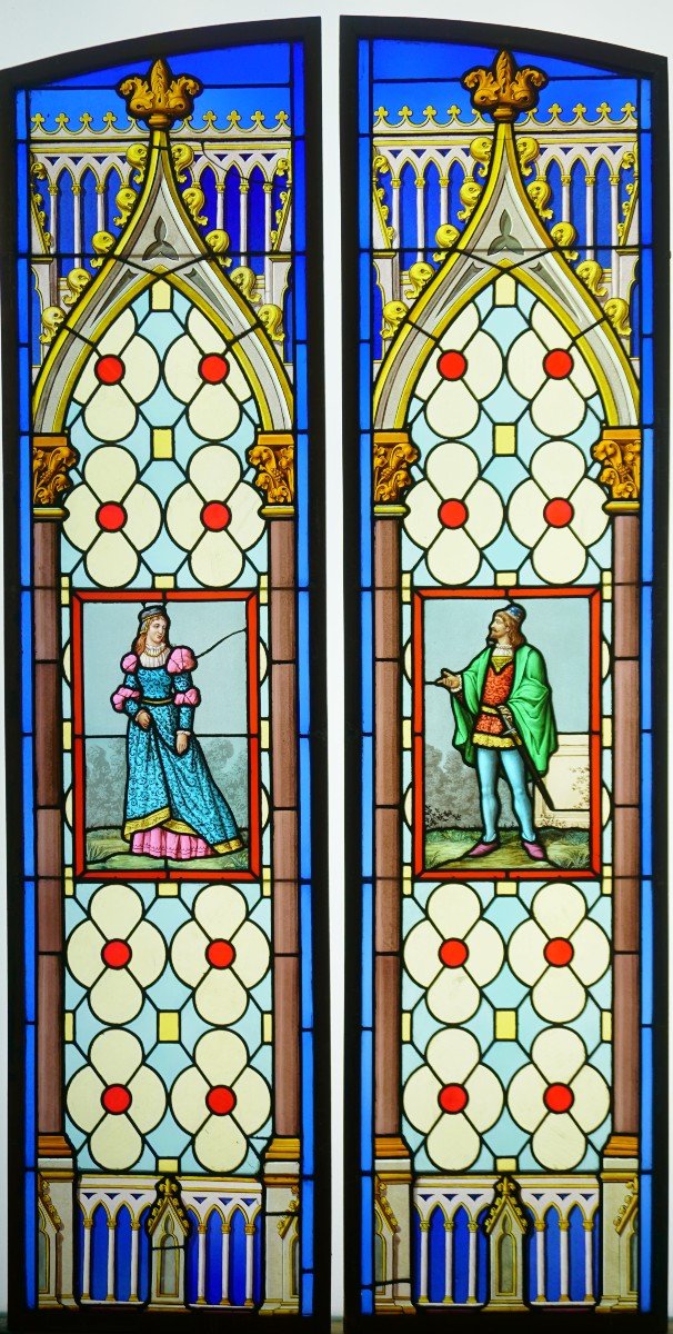 Stained Glass - Couple In Gothic Decor