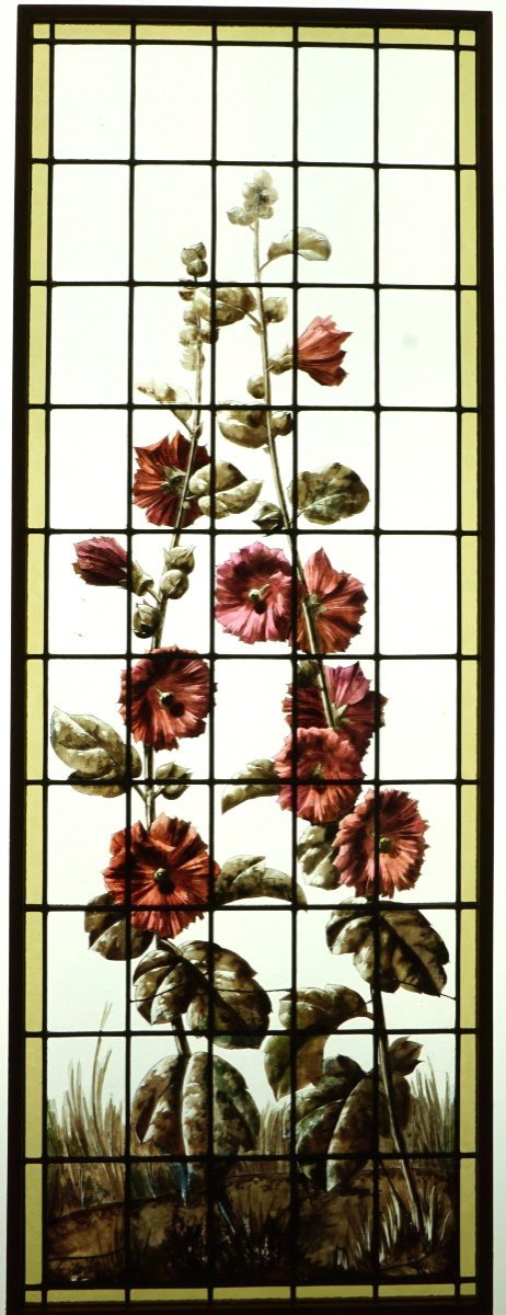 Stained Glass Windows - Hollyhocks