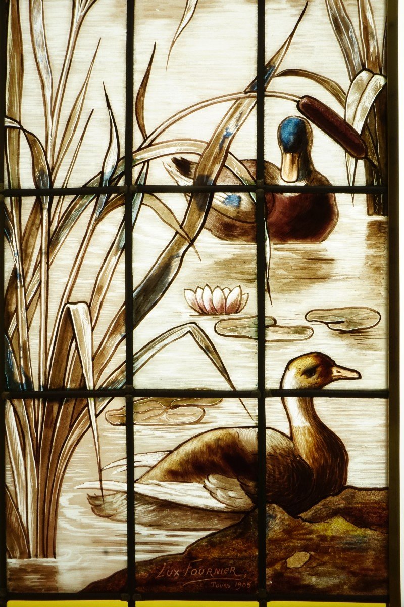 Stained Glass - Stained Glass Windows - Heron And Ducks - Lux Fournier-photo-3