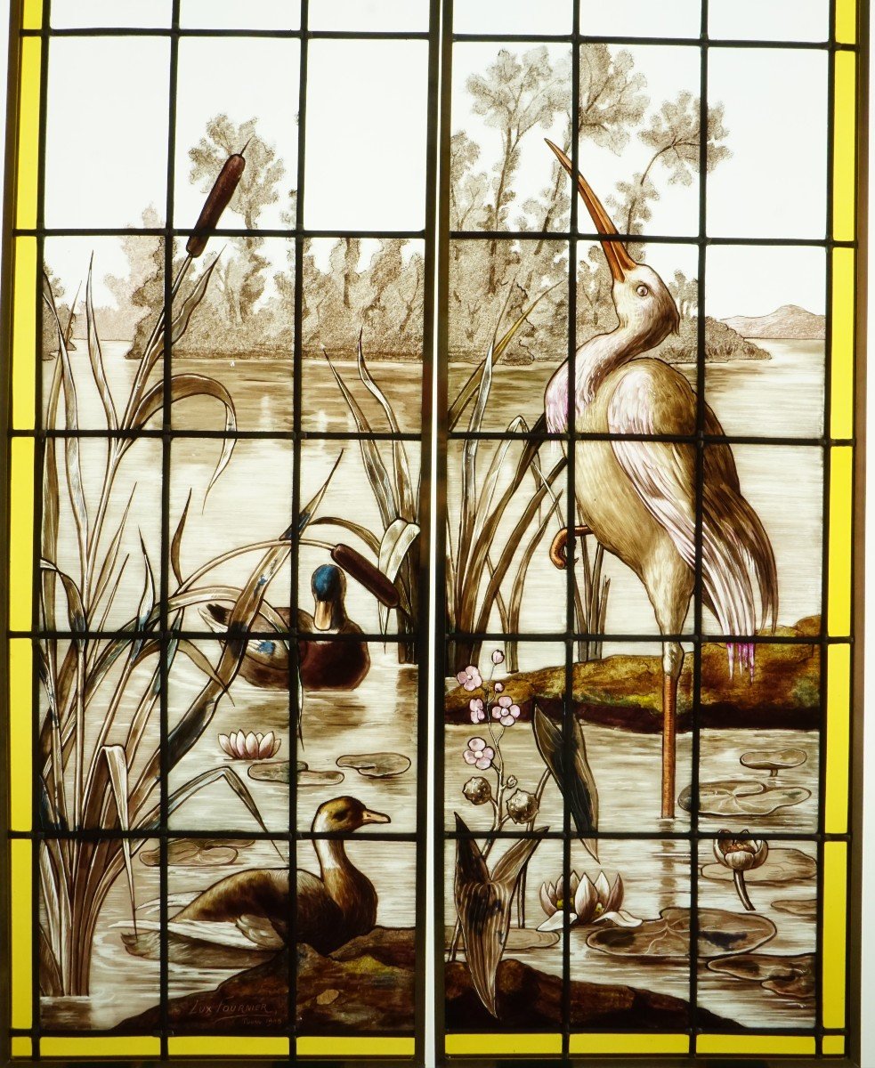 Stained Glass - Stained Glass Windows - Heron And Ducks - Lux Fournier-photo-2