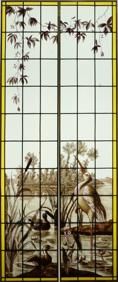 Stained Glass - Stained Glass Windows - Heron And Ducks - Lux Fournier