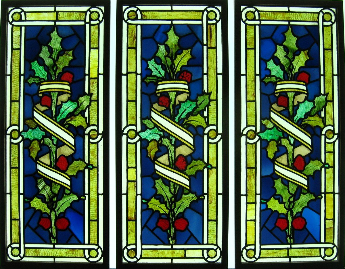 Stained Glass - Stained Glass - Holly Branch