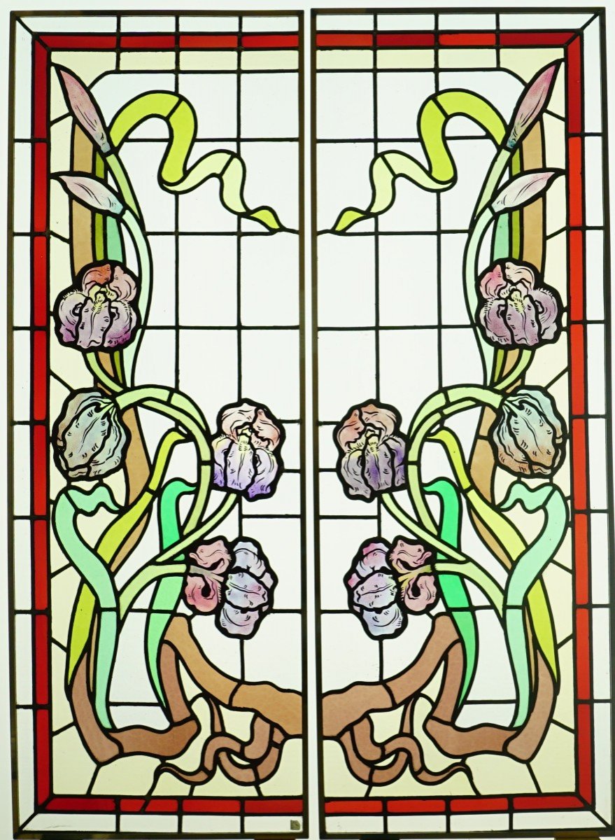 Stained Glass - Stained Glass - Art Nouveau With Iris