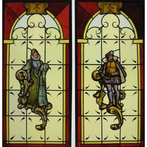 Stained Glass Window - Stained Glass Windows - Renaissance Style Characters