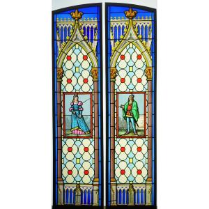 Stained Glass - Couple In Gothic Decor