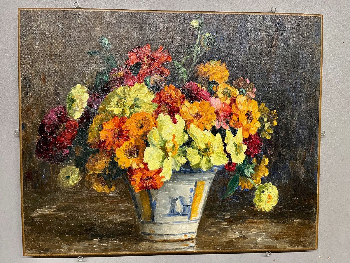 Painting Marthe Moisset Bouquet Flowers Floral Scene-photo-4