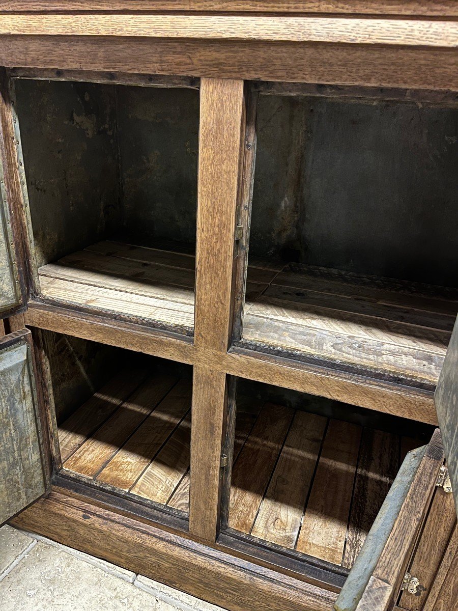 Old Art Deco Bistro Counter In Oak Bar Zinc Cooler -photo-1