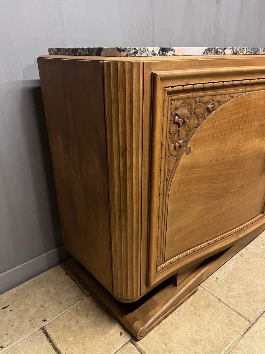 Art Deco Sideboard In Walnut With Marble Top -photo-1