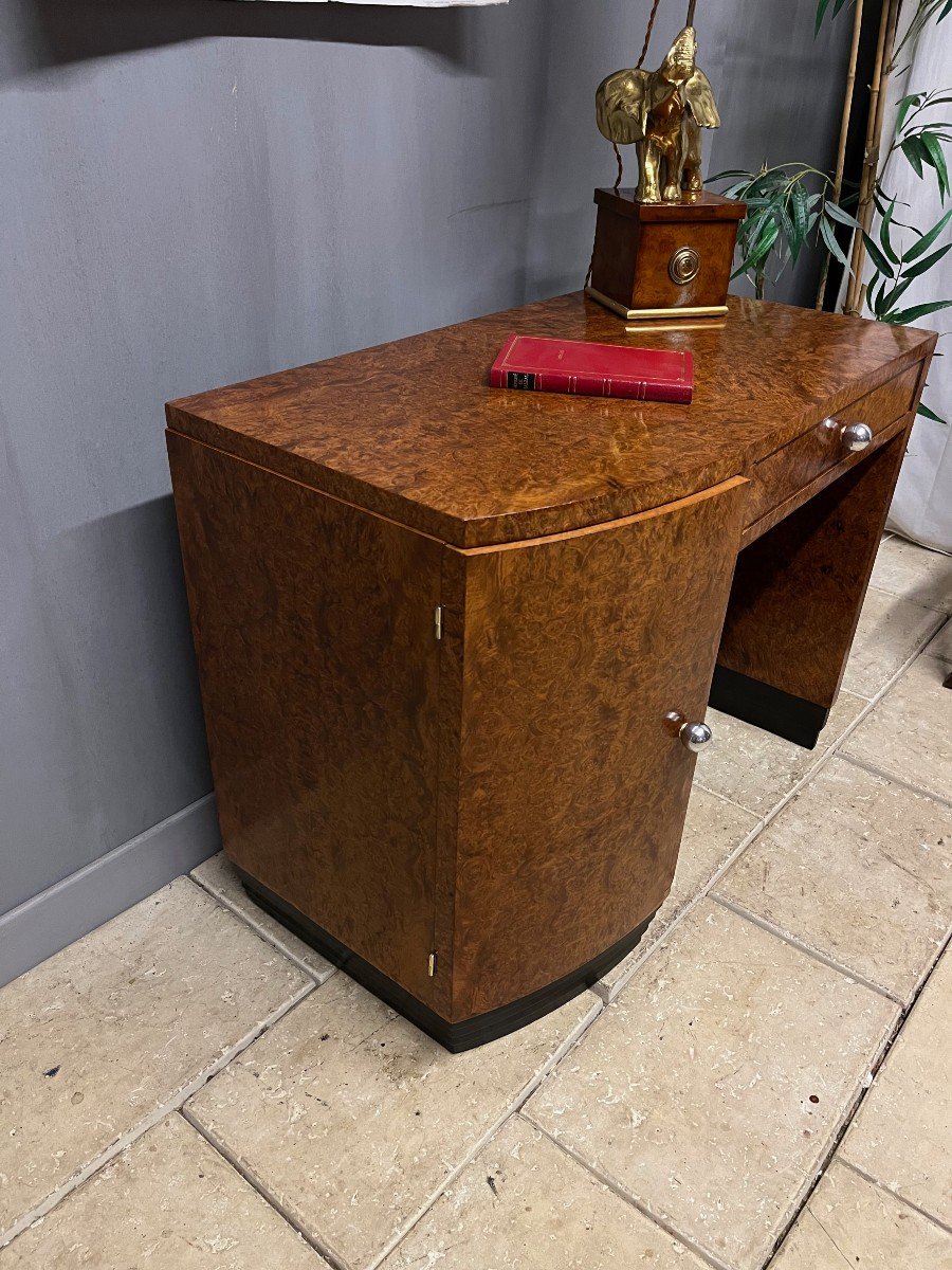 Art Deco Desk In Amboyna Burl. -photo-4