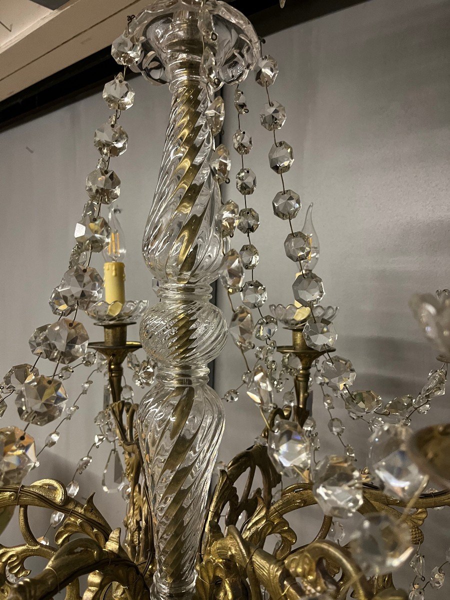 Large Chandelier With Crystal And Bronze Tassels Height. 100-photo-3