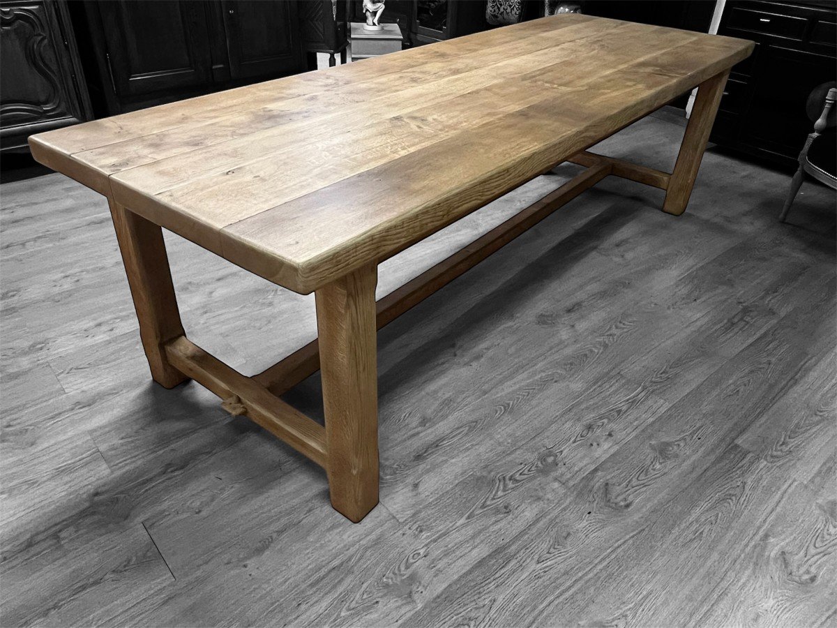 Large Natural Oak Farmhouse Table 265cm Rectangular-photo-2