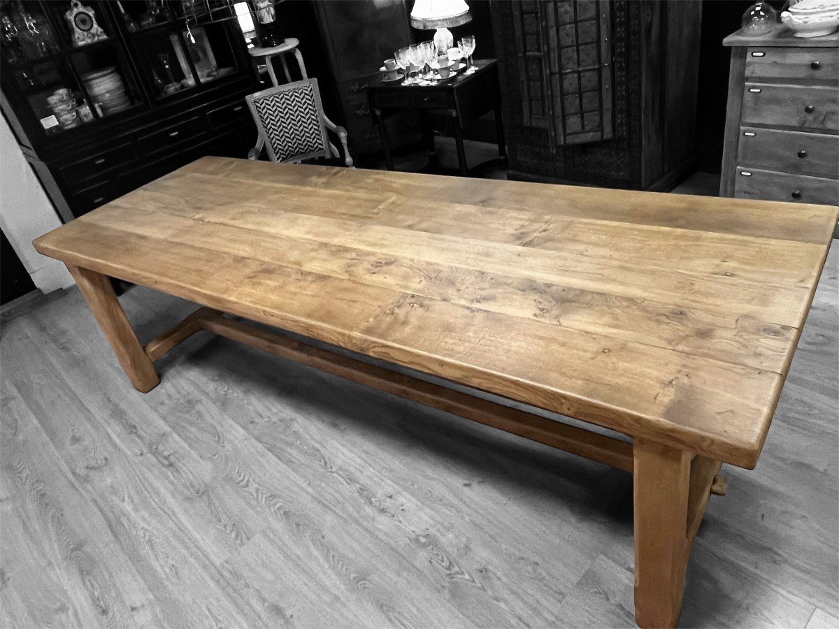 Large Natural Oak Farmhouse Table 265cm Rectangular-photo-3