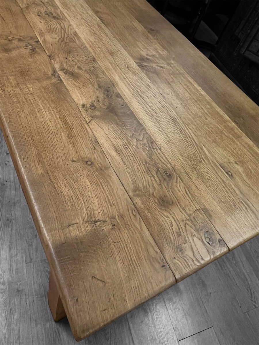 Large Natural Oak Farmhouse Table 265cm Rectangular-photo-4