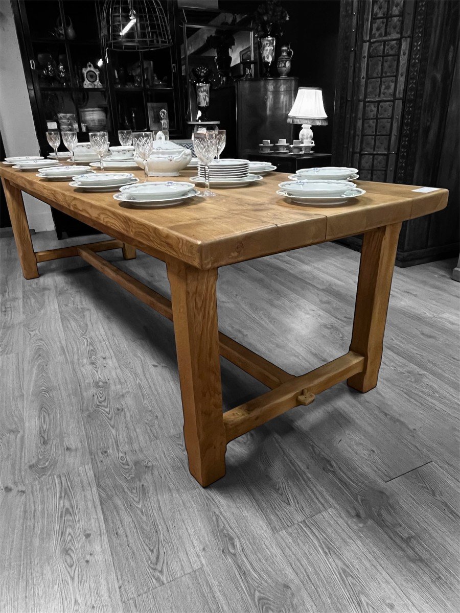 Large Natural Oak Farmhouse Table 265cm Rectangular-photo-1