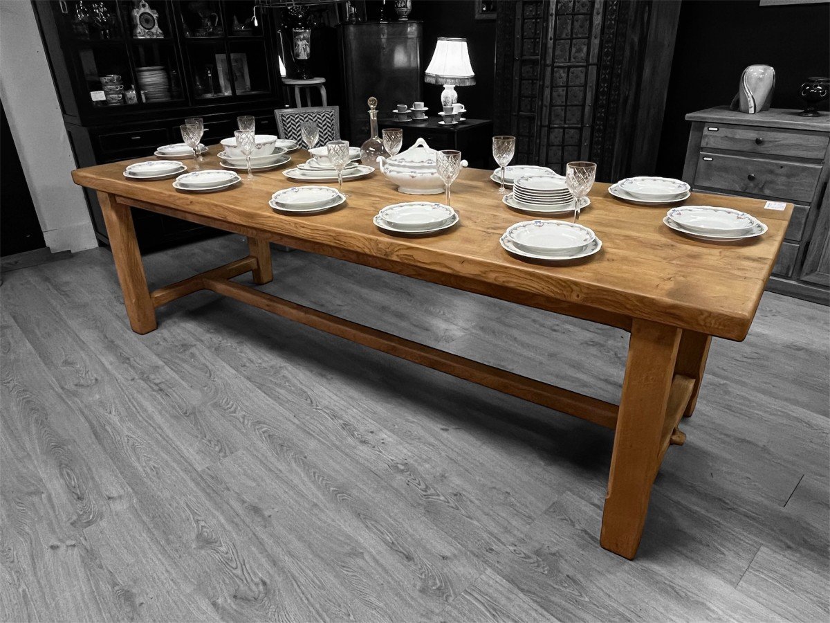 Large Natural Oak Farmhouse Table 265cm Rectangular