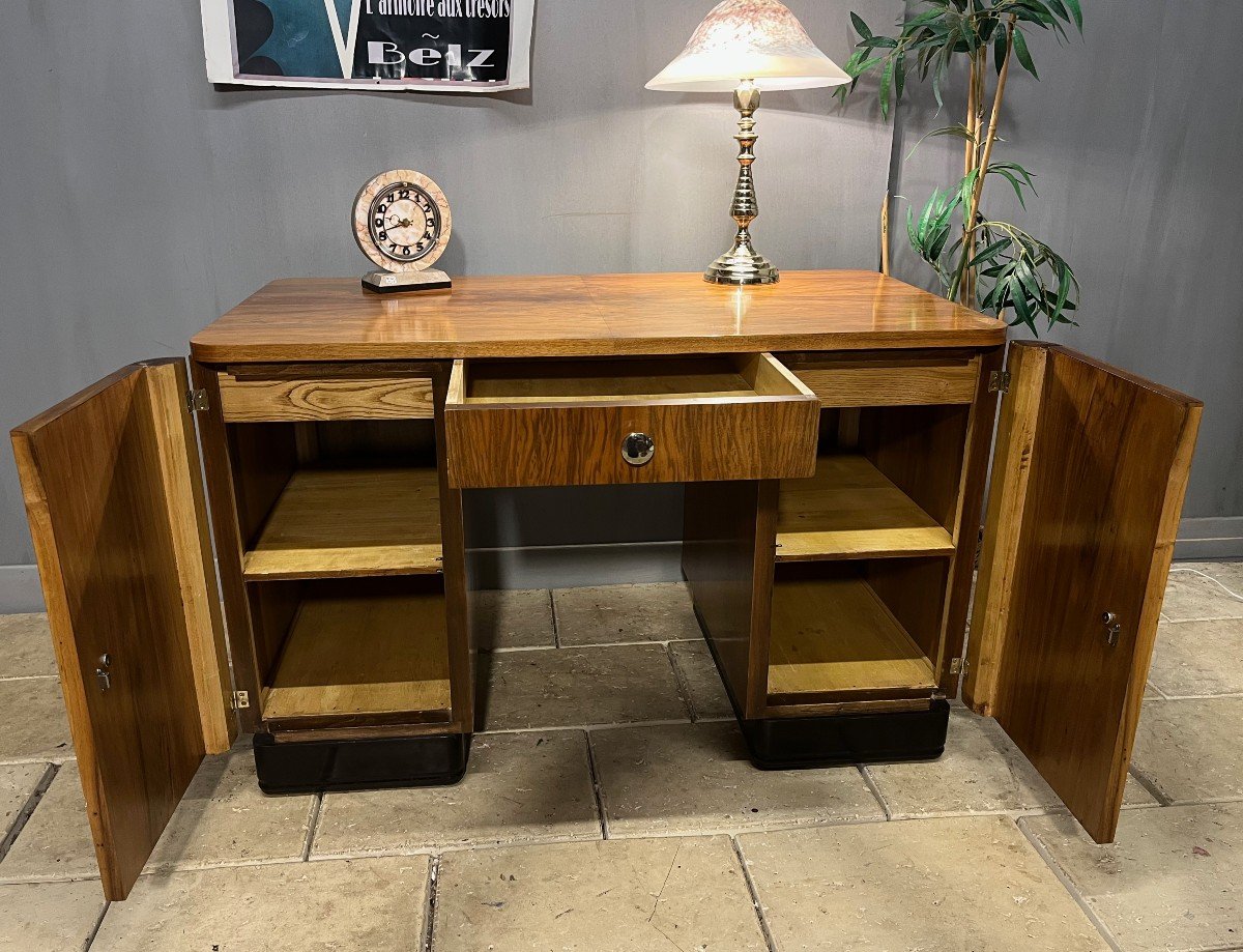 Art Deco Walnut Desk -photo-4