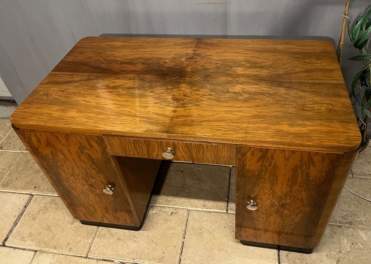 Art Deco Walnut Desk -photo-2