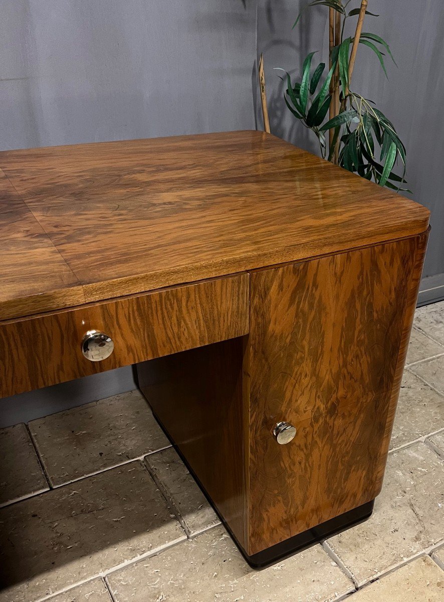 Art Deco Walnut Desk -photo-4