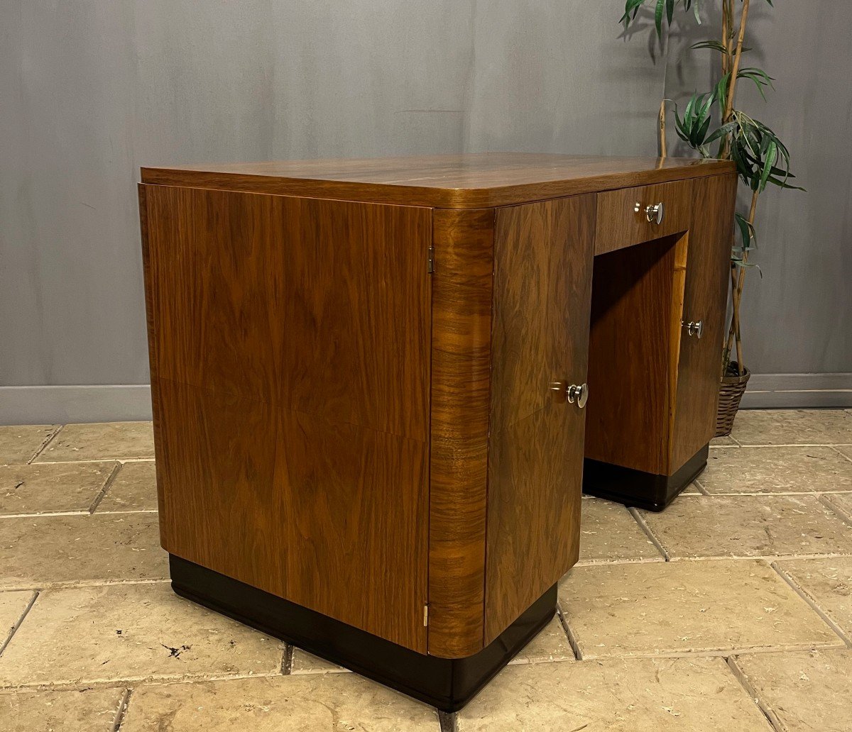 Art Deco Walnut Desk -photo-5