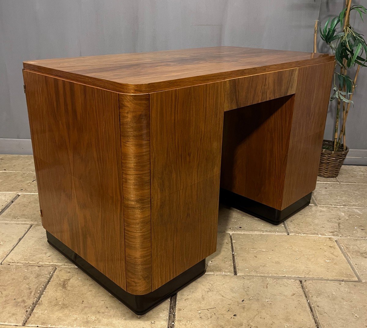 Art Deco Walnut Desk -photo-6