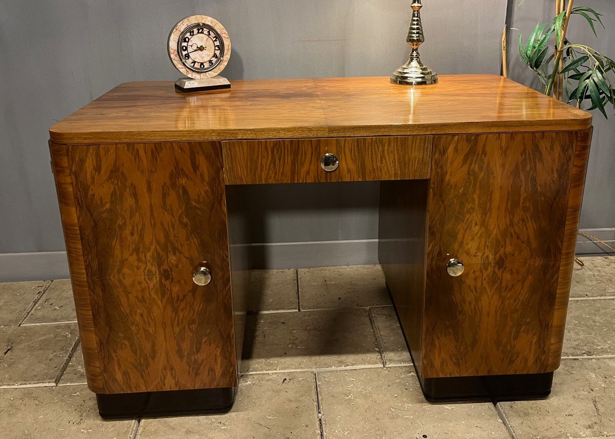 Art Deco Walnut Desk 