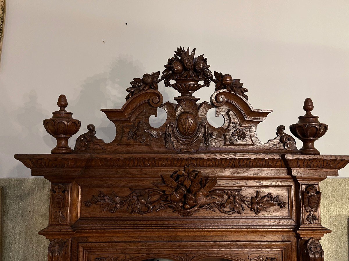 19th Century Oak Hunting Buffet Dresser Bookcase Sideboard Henry Ii-photo-2