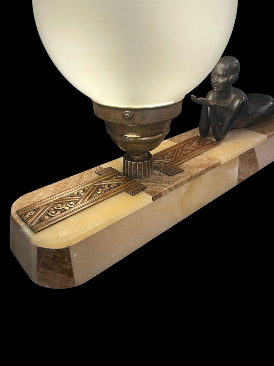 Grande Lampe Art Déco " femme allongée " -photo-1