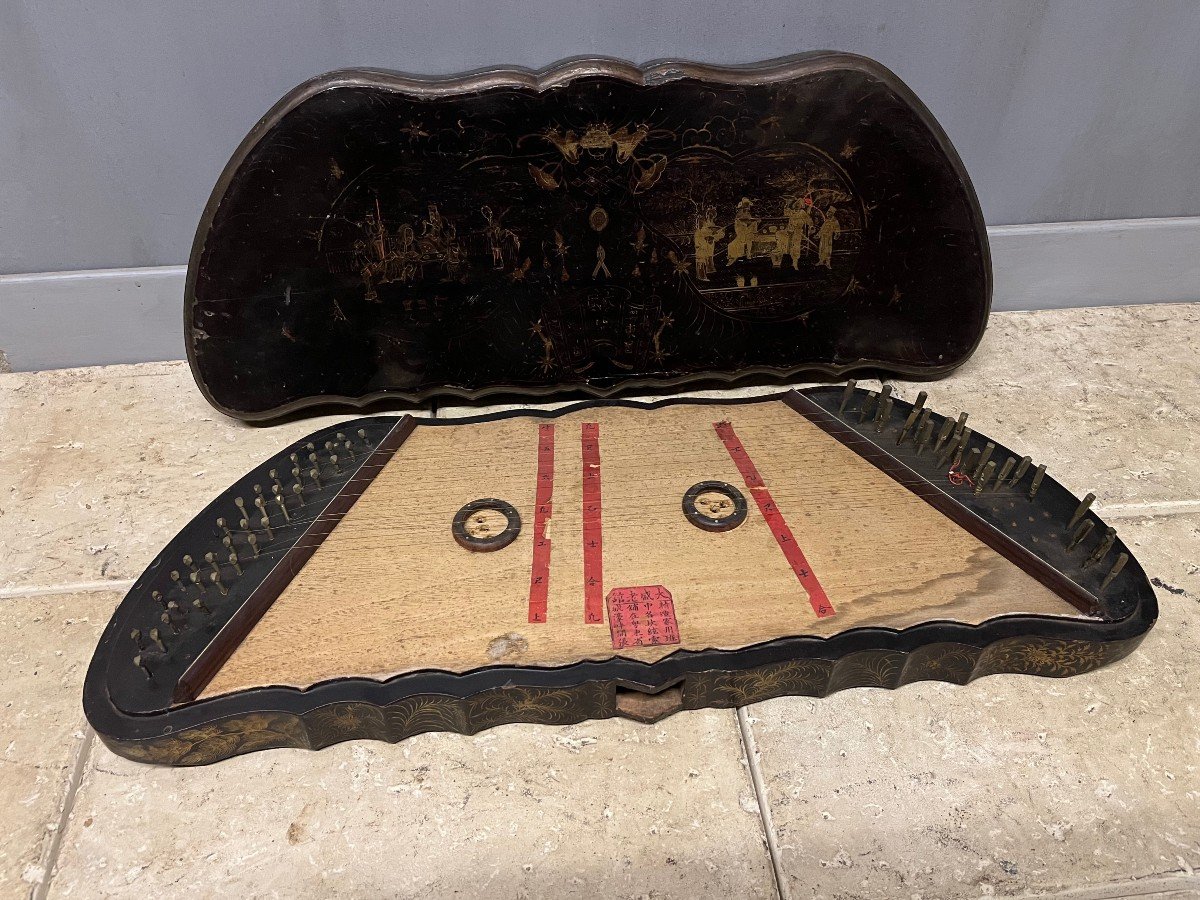 Chinese Lacquer Table Zither Stringed Musical Instrument Yangquin-photo-1