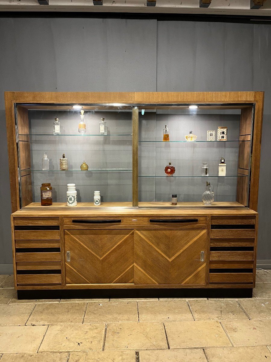 Furniture - Vintage Perfume Shop Display Cabinet, Curiosity Cabinet, Shop Counter-photo-2