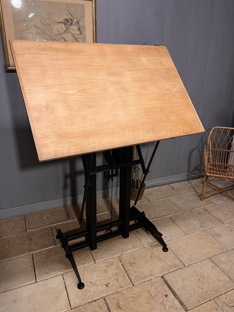 Architect's Drawing Table Wood And Metal Easel, Plan -photo-4