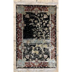 Tapis Turc Hereke  En Soie Signé  125 X 80  tapisserie 