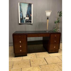 Bureau Plat  Art Déco En Palissandre 