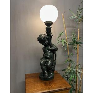 Lampe Fonte De Jardin Putti chérubin angelot 