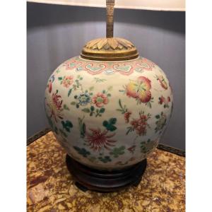 Lampe Chinoise Famille  Rose  Pot Chine