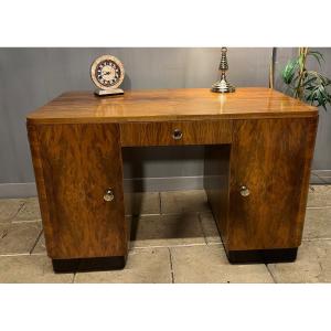 Art Deco Walnut Desk 