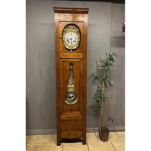 Breton Comtoise Clock With Automaton Pendulum Marine Theme