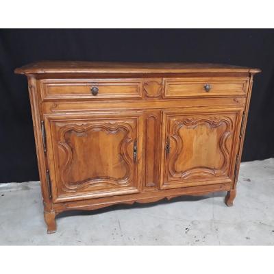 Buffet 18th 2 Doors Louis XIV - Regency Sideboard In Natural Wood