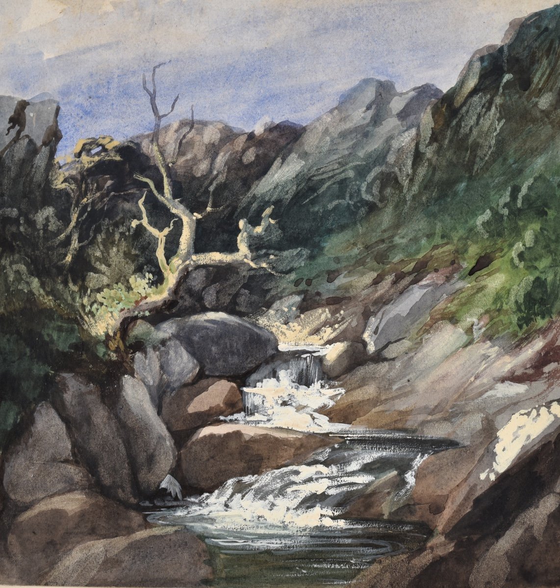 Hippolyte Lalaisse (1810-1884) (attr), Le Ruisseau