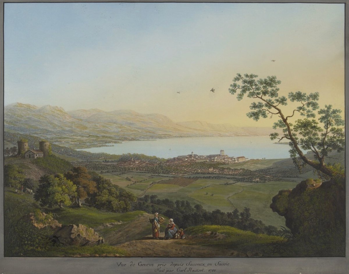 Hackert Carl-ludwig (1740-1796) (attributed To), View Of Geneva From Saconnex In Savoy-photo-1