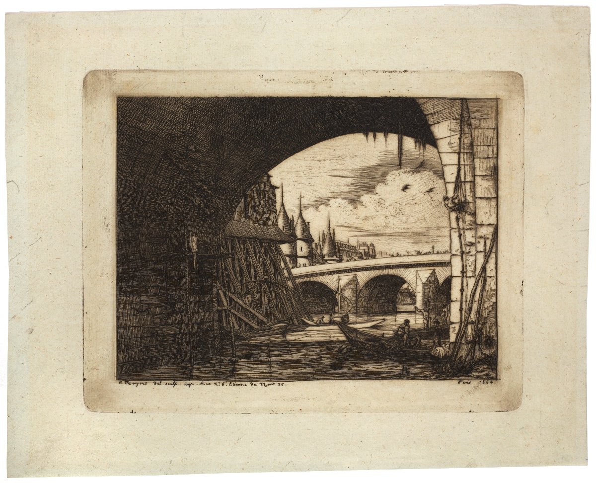 Charles Meryon (1821-1868),  L’arche Du Pont Notre Dame -photo-2