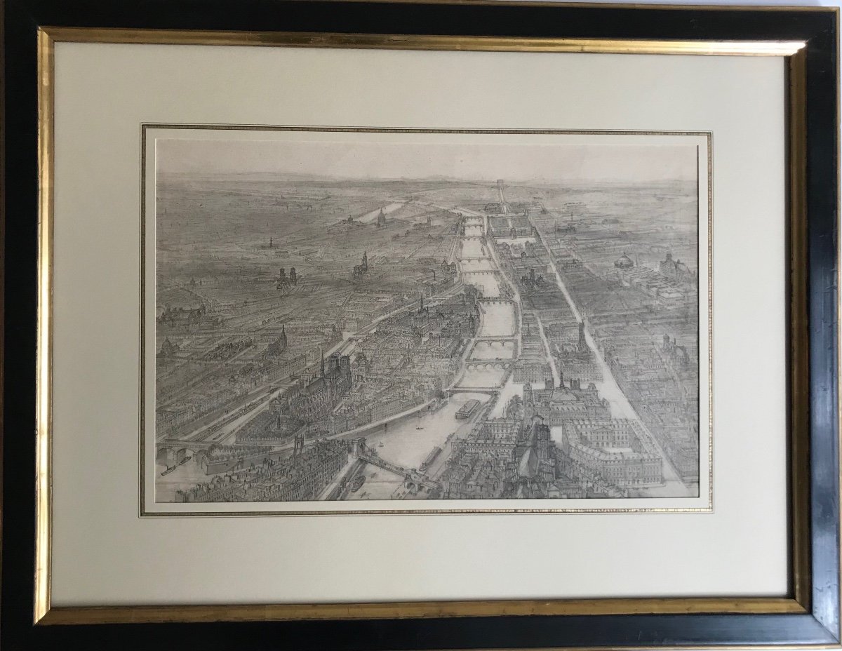 Félix Benoist (1818-1896), General View Of Paris With The Ile De La Cité, 1855-photo-2