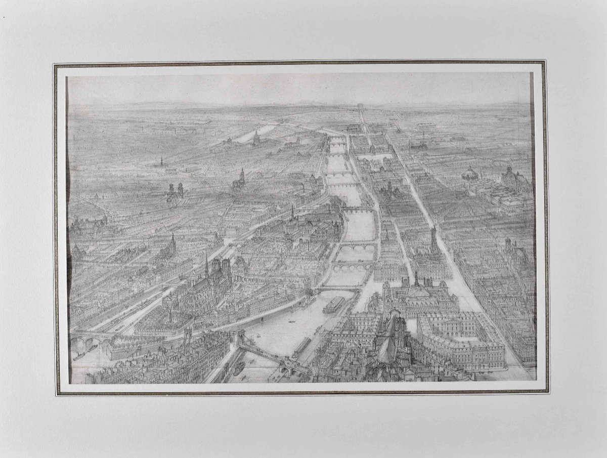 Félix Benoist (1818-1896), General View Of Paris With The Ile De La Cité, 1855-photo-3