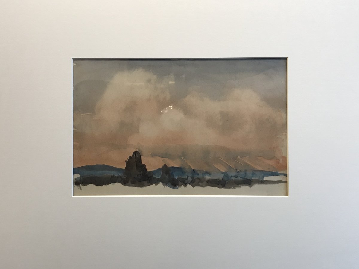 Arthur Charles Kemp (1906-1968), Etude De Ciel, Vers 1961, Aquarelle, 19 X 28 cm-photo-2