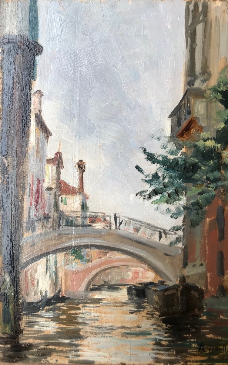 Alexandre Bailly (1866-1947), Venise, Huile Sur Panneau, Vers 1893
