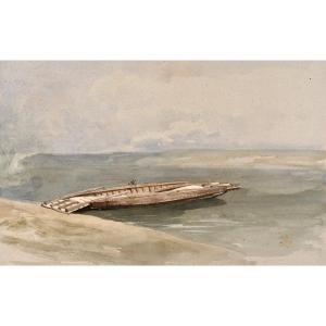 François Hippolyte Lalaisse (1810-1884), Boat On A Beach