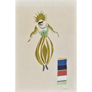  Georges Lepape  (1887-1971),  Projet De Costume