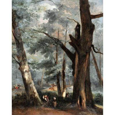 Jules Coignet (1798-1860) White Plain Oak In Fontainebleau